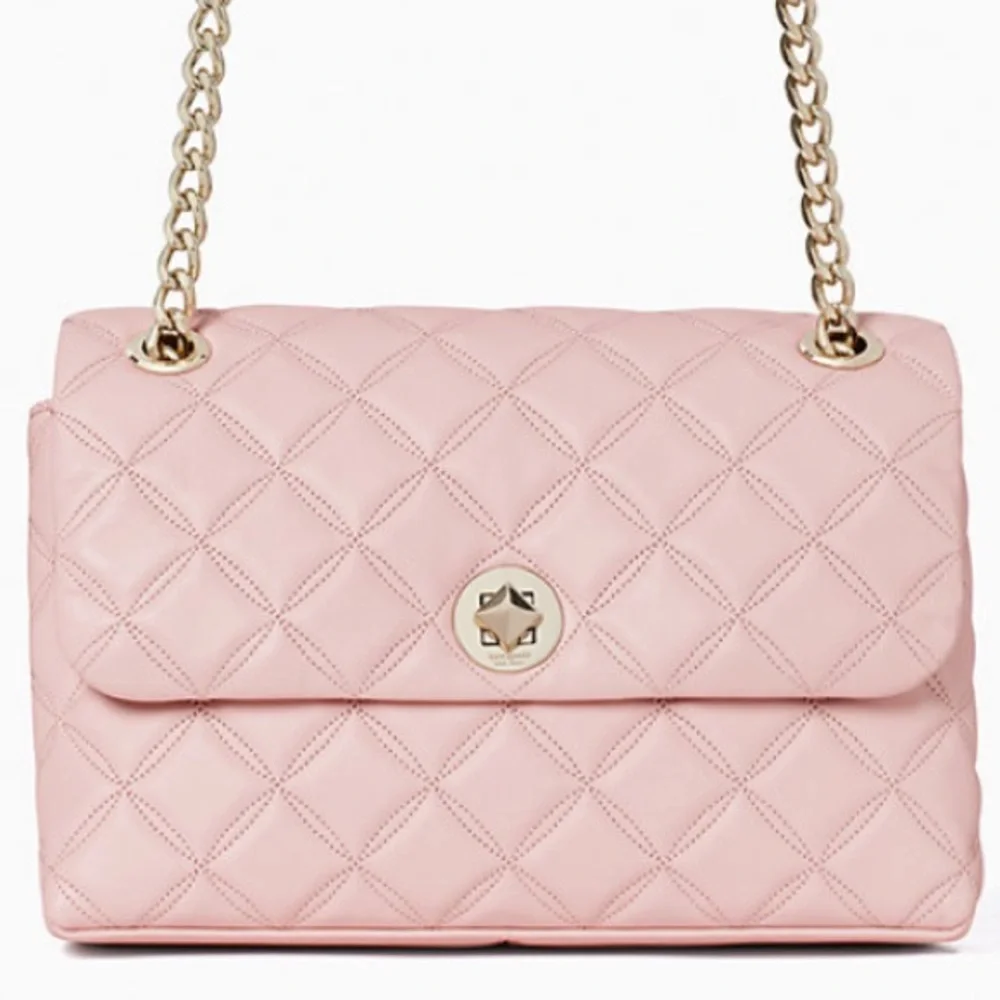 Kate Spade Natalia Medium Flap Shoulder Bag in Rose Smoke (WKRU7076)